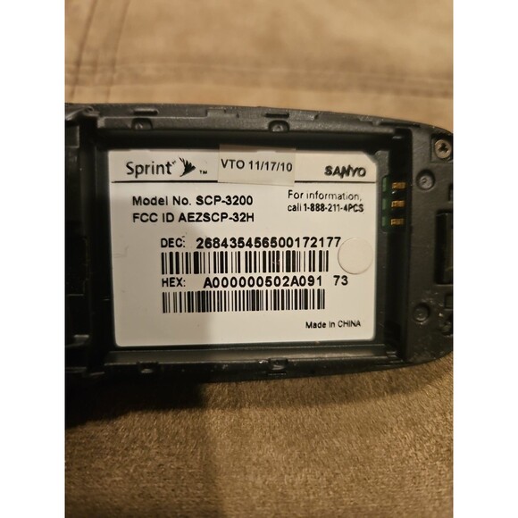 Sanyo SCP-3200 Sprint Vision Cell Phone Vintage Flip Phone Black Rare - Picture 6 of 7